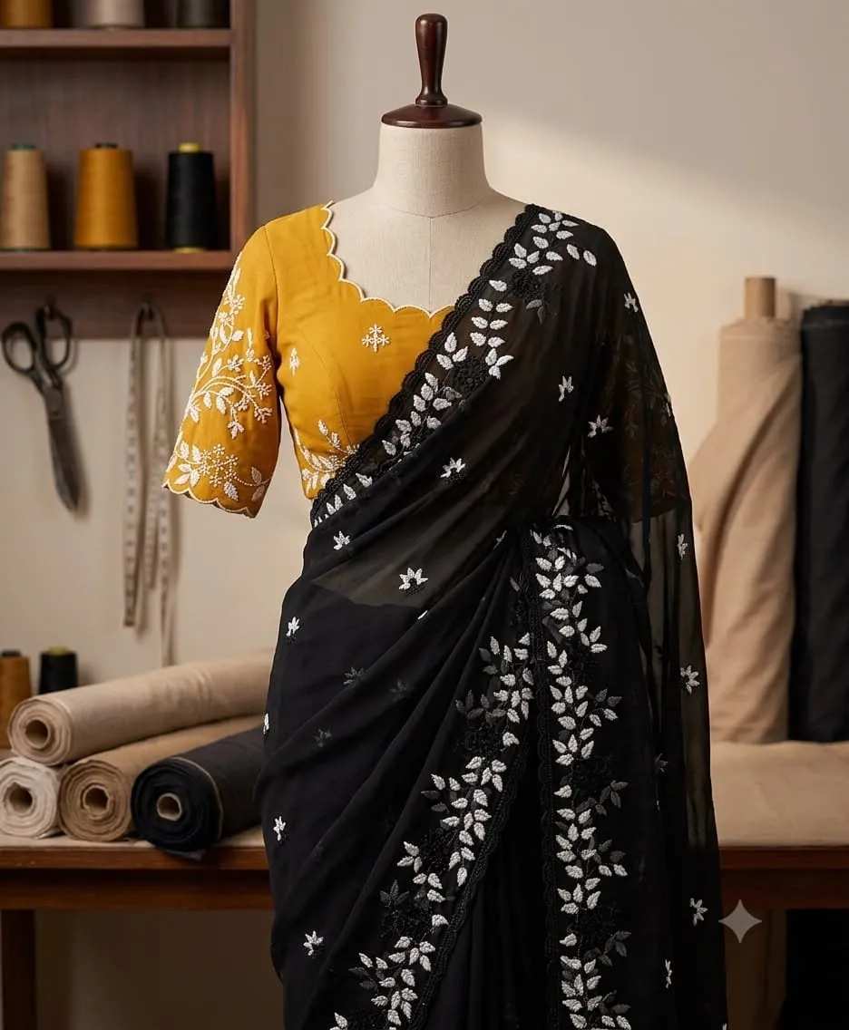 CLASSY PURE GEORGETTE SAREE — view 9