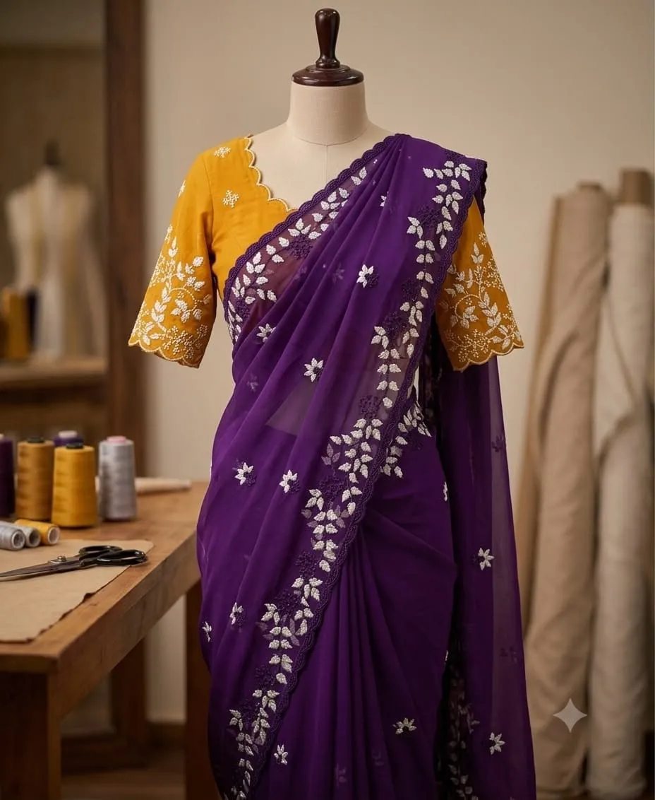 CLASSY PURE GEORGETTE SAREE — view 6